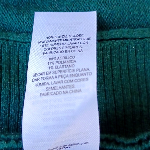 French Connection Women's Sz Small Dark Green Turtleneck Sweater - Picture 14 of 14